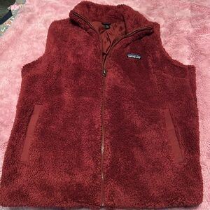 Patagonia Maroon Burgundy Sherpa Fleece Vest